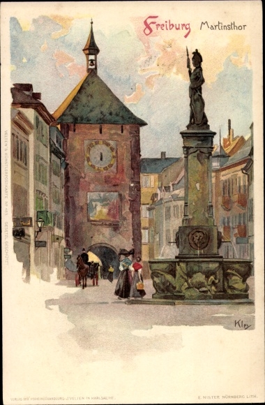 Kunstenaar Litho Kley, Heinrich, Freiburg im Breisgau, Martinstor