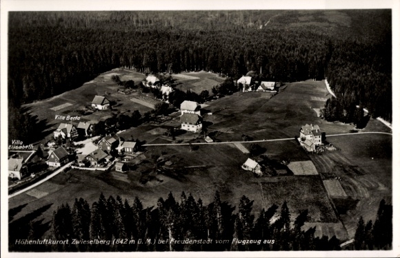 Ak Zwieselberg Alpirsbach im Schwarzwald, Fliegeraufnahme