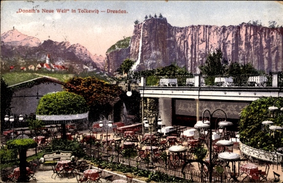 Postcard Dresden Tolkewitz, Donath's New World, Nenke and Ostermaier, No. 102