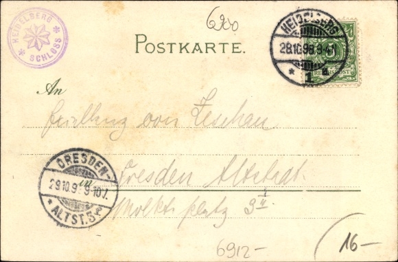 Artist Chromo-Litho Münch, C., Heidelberg am Neckar, Rupprechtsbau