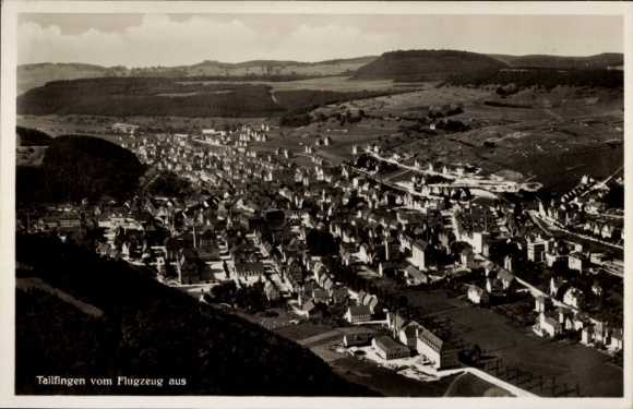 Postcard Tailfingen Albstadt in the Zollernalbkreis Württemberg, aerial photograph