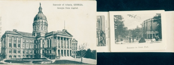 Leporello Ak Atlanta Georgia USA, Georgia-State-Capitol, Grant-Park, Terminal Station