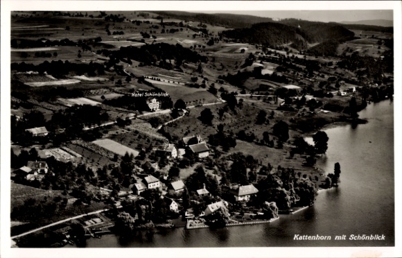 Ak Radolfzell am Bodensee, luchtfoto Kattenhorn, Hotel Schönblick, luchtfoto