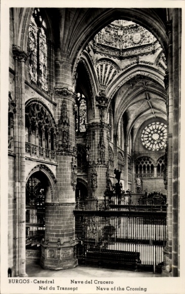Ak Burgos Kastilien und León, Catedral  Nave del Crucero, Nef du Transept, Nave of the Crossing