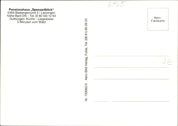 Postcard Lanzingen Biebergemünd in Hesse, Spessart, forest, panorama, Gasthaus Spessartblick