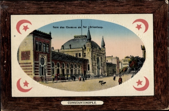 Embossed Passepartout PC Konstantinopel Istanbul Türkiye, Gare des Chemins de fer orientaux