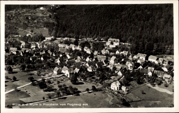 Postcard Würm on the Würm Pforzheim in the Black Forest, aerial photograph