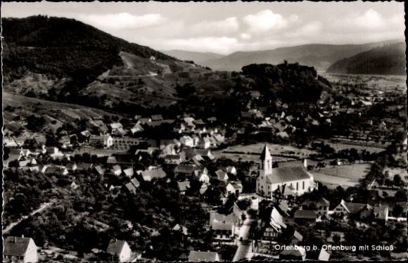Postcard Ortenberg in Baden, castle, aerial photograph