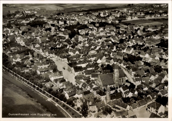Postcard Gunzenhausen in Middle Franconia, aerial photograph