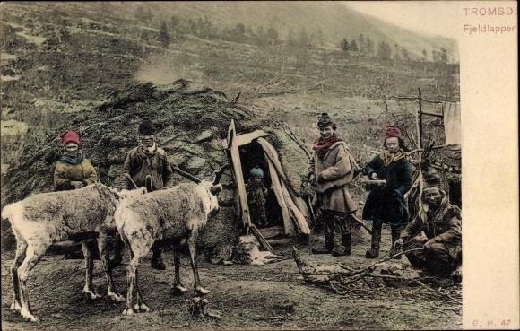 Postcard Tromsø Tromsö Norway, Fjeldlapper, National Costumes