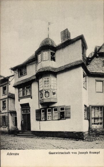 Postcard Adenau in the Eifel, inn of Joseph Stumpf
