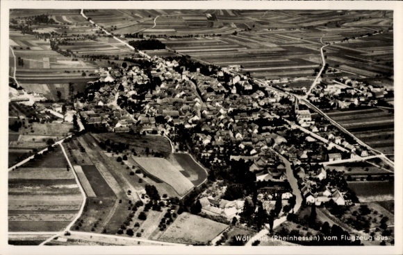 Postcard Wöllstein in Rheinhessen, aerial photograph