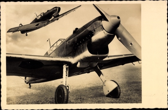 Ak Deutsche Luftwaffe, Kampfflugzeug, Jagdeinsitzer Messerschmitt Me 109, Bf 109 B-1