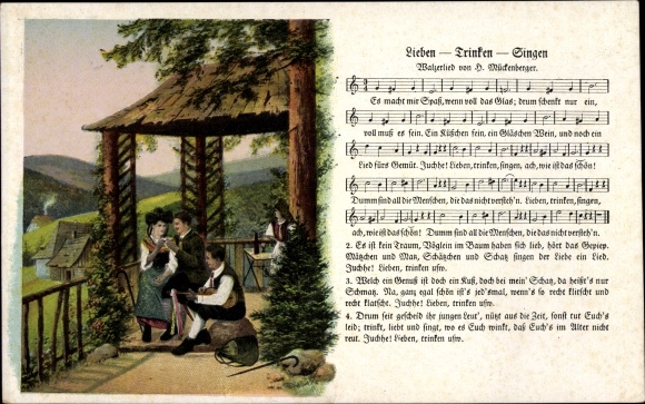 Song Postcard Mückenberger, Hilmar, Love, Drink, Sing