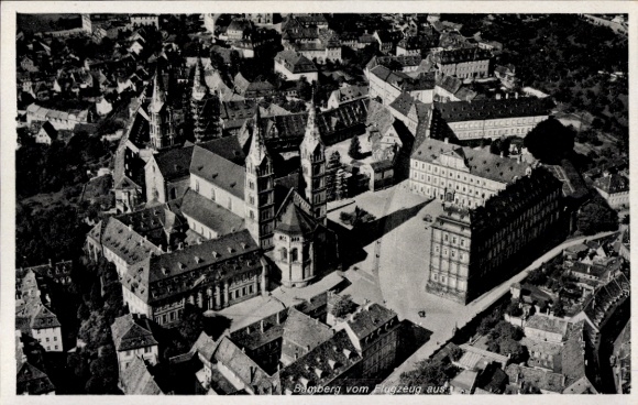 Postcard Bamberg in Upper Franconia, aerial photograph