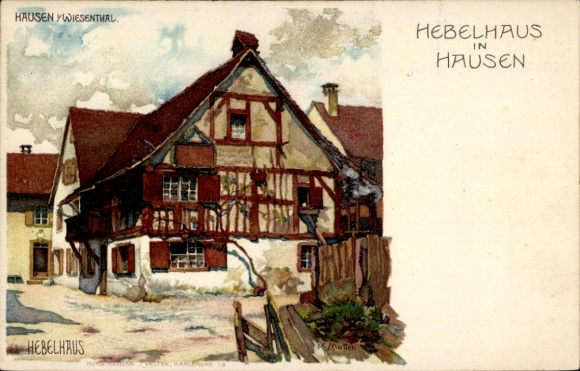 Artist Chromo-Litho Mutter, K., Hausen im Wiesental, Hebelhaus