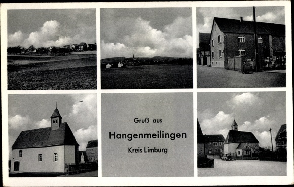 Postcard Hangenmeilingen Elbtal in Hesse, church, town views