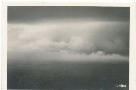 Collective picture Zeppelin world trips Picture 204, South America trip, hail gust departing over the Rhone valley