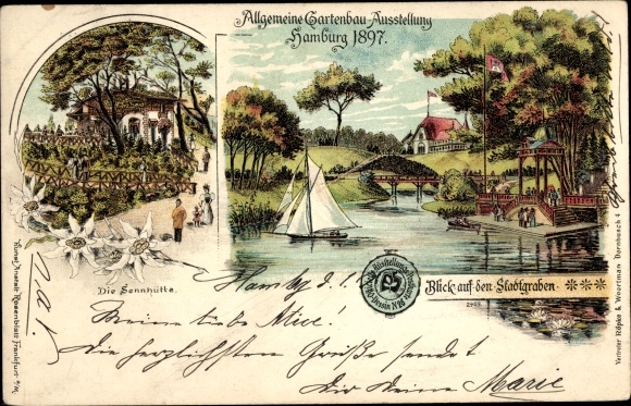 Chromo-Litho Hamburg, General Horticultural Exhibition 1897, Stadtgraben