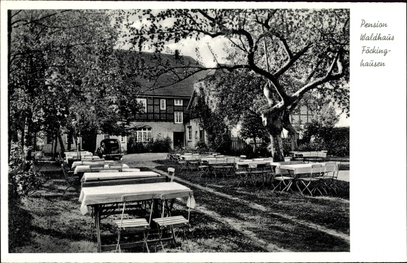 Postcard Föckinghausen Bestwig im Sauerland, forest house, terrace