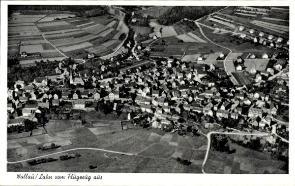 Postcard Wallau Biedenkopf on the Lahn, aerial photograph
