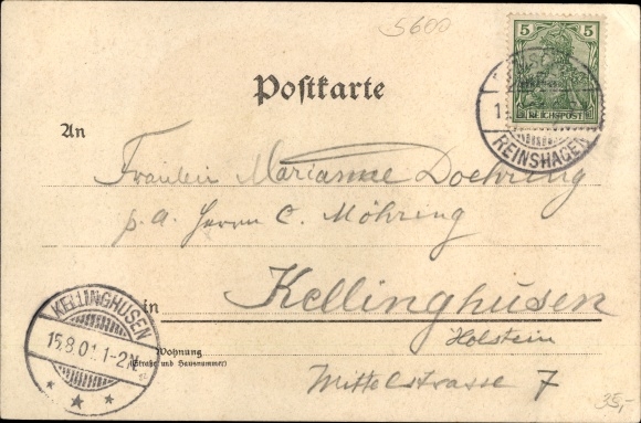 Brezel Chromo-Litho Burg an der Wupper Solingen, castle, Kaiser Wilhelm bridge