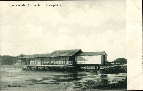 Postcard Santa Marta Colombia, Public Toilets