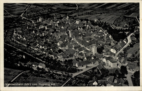 Postcard Mainbernheim in Lower Franconia, aerial photograph