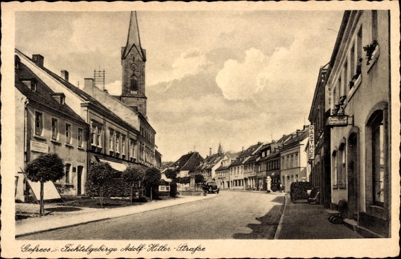 Postcard Gefrees in the Fichtelgebirge Upper Franconia, Adolf Hitler Street