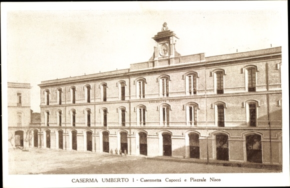 Postcard Orbetello Toskana, Umberto I Barracks, Casermette Capocci and Piazzale Nisco