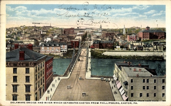 PC Easton Pennsylvania USA, Delaware Bridge and River
