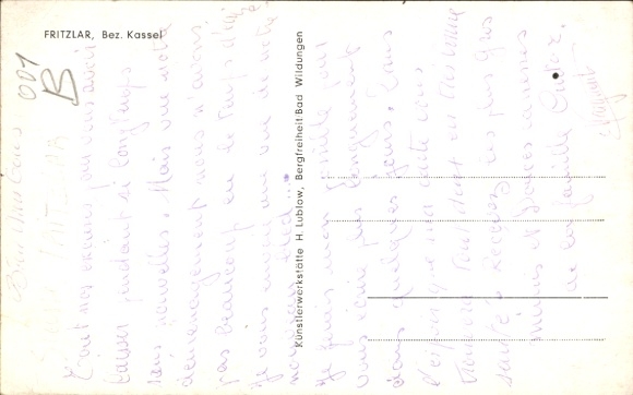 Postcard Fritzlar in Hesse, Malerwinkel, Bridge