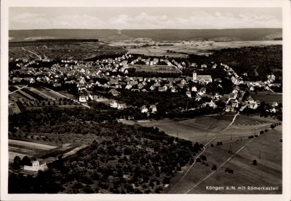Postcard Köngen am Neckar, aerial photograph, Roman fort