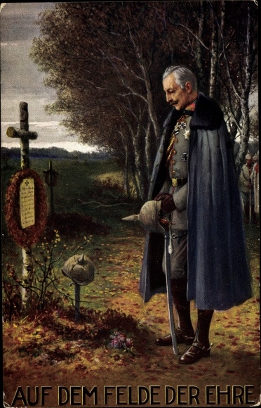 PC Kaiser Wilhelm II, on the field of honor, soldier's grave, WWI