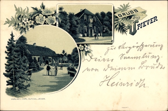 Chromo-Litho Upjever Schortens in Friesland, partial views