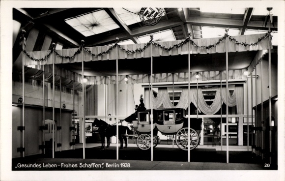 Ak Berlin Westend, Gesundes Leben - Frohes Schaffen Ausstellung 1938, Reichskutsche