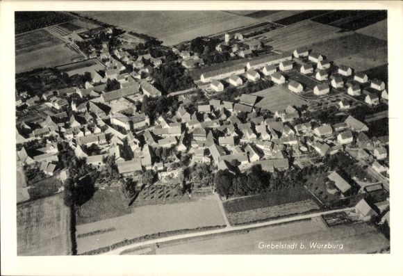 Ak Giebelstadt in Unterfranken, Fliegeraufnahme