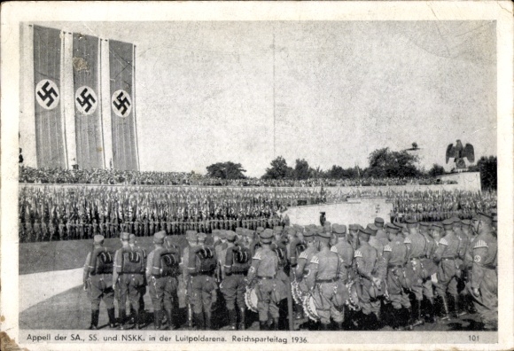 Ak Reichsparteitag 1936, Appell der SA, SS und NSKK, Luitpoldarena