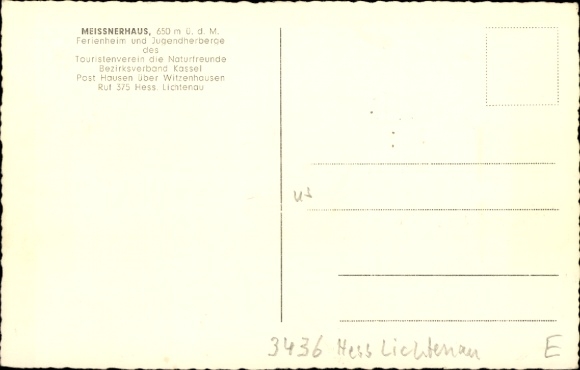 Postcard Walburg Hessisch Lichtenau in Hesse, holiday home Meißnerhaus