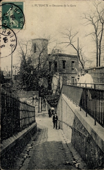 Ak Puteaux Hauts de Seine, Abstieg vom Bahnhof