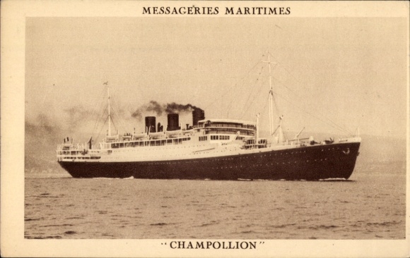 Beeld De stoomboot Champollion, Messageries Maritimes