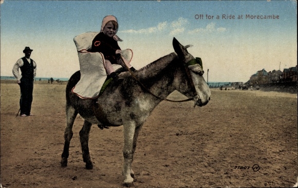 PC Morecambe, girl riding on donkey, farmer