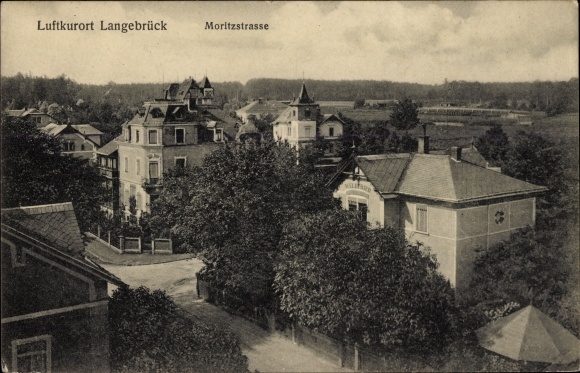 Postcard Dresden Nord Langebrück, view of Moritzstrasse