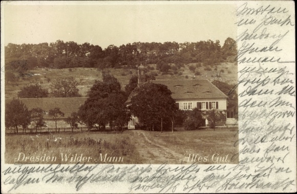 Postcard Dresden Pieschen Wilder Mann, town view, house