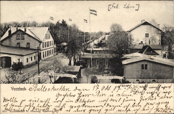 Ak Vossloch Bokholt Hanredder in Holstein, gedeeltelijk zicht, restaurant