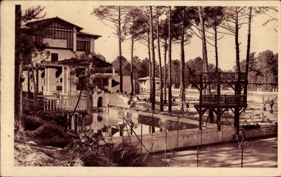 Postcard Soorts Hossegor Landes, house in the forest, swimming pool, trees, architecture