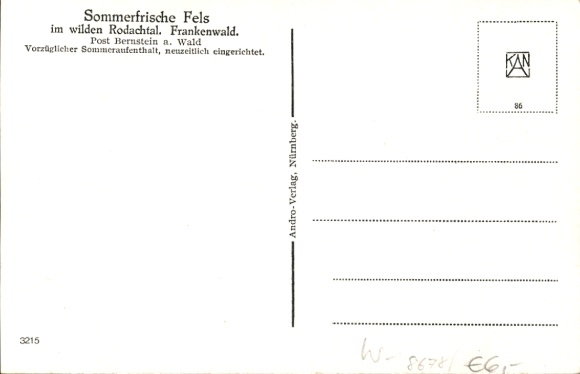 Postcard Schübelhammer Schwarzenbach am Wald Upper Franconia, Wallenfels, total view