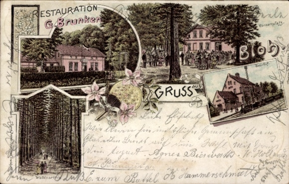 Litho Bloh Bad Zwischenahn Kreis Ammerland, Restauration, Bahnhof, Gleisseite
