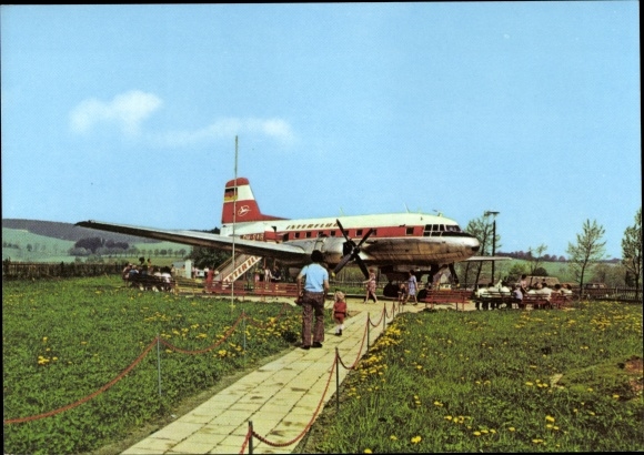 Ak Cämmerswalde Neuhausen im Kreis Mittelsachsen, Schauflugzeug Iljuschin IL 14