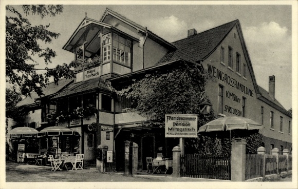 Postcard Bad Suderode Quedlinburg in the Harz, Haus Trarbach, wine wholesaler, Müller's Pension, guesthouse
